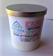 Bowl of Fruit Loops Candle 8oz with Lid and Gift Box